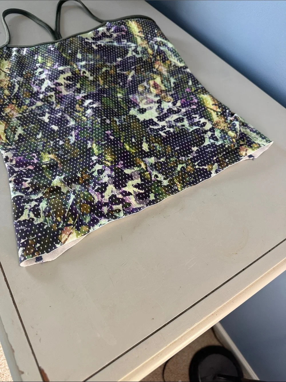 Lululemon power Y tank crop floral purple/green - Picture 2 of 5